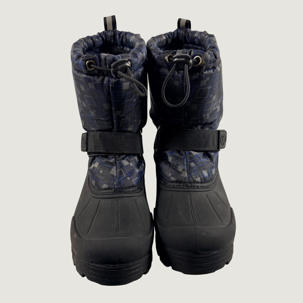 Northside Youth Snow Boots Size 3 Black Blue Thinsulate Faux Fur 911312K008